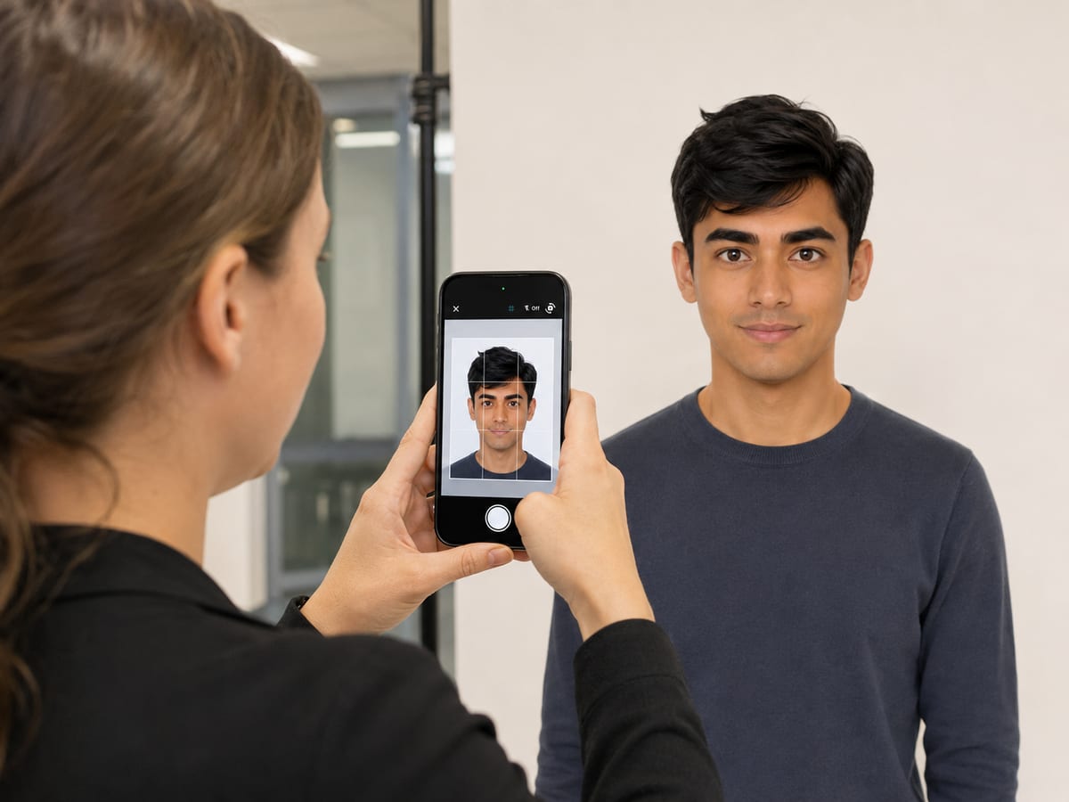 Capturing a person's headshot with the CaptrID mobile app